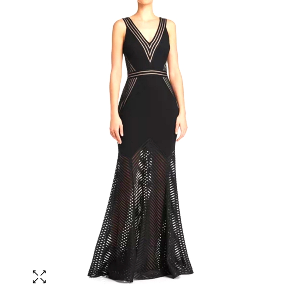 Avery G Illusion Hemline Mermaid Gown